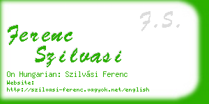 ferenc szilvasi business card