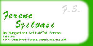 ferenc szilvasi business card